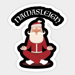 Funny Christmas Namasleigh Santa Yoga Position Gift T-Shirt Sticker